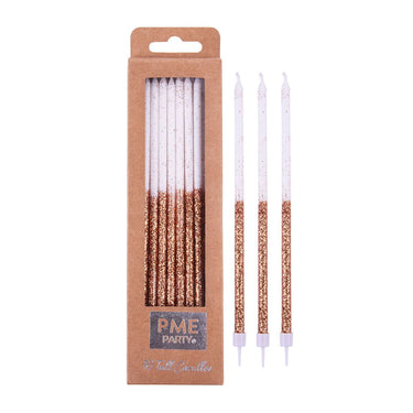 Vela Glitter Rose Gold PME - Pack 16 unidades